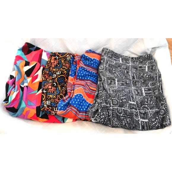 LuLaRoe Pants - LulaRoe One Size Womens Tall & Curvy Print Leggings Bundle of 4